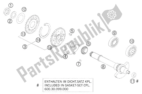 All parts for the Balance Shaft 950 Adventure of the KTM 950 Adventure Orange USA 2005