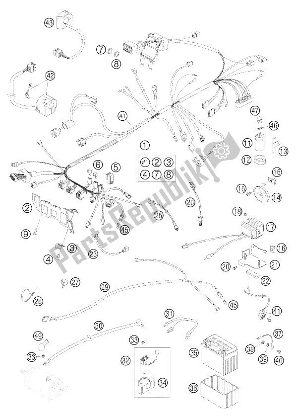 Toutes les pièces pour le Faisceau De Câbles 640 Lc4 Enduro du KTM 640 LC4 Enduro Orange Europe 2005