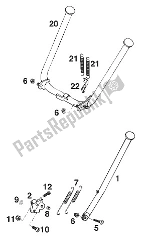 Tutte le parti per il Supporto Principale 125 Lc2 '96 del KTM 125 LC2 80 Orange BRD Europe 1996