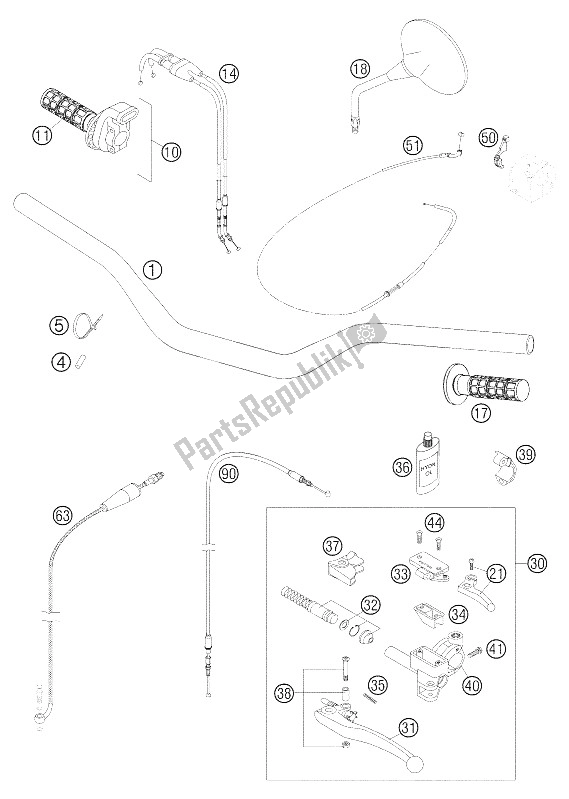 Todas las partes para Manillar, Controles de KTM 640 LC4 Adventure Australia United Kingdom 2006