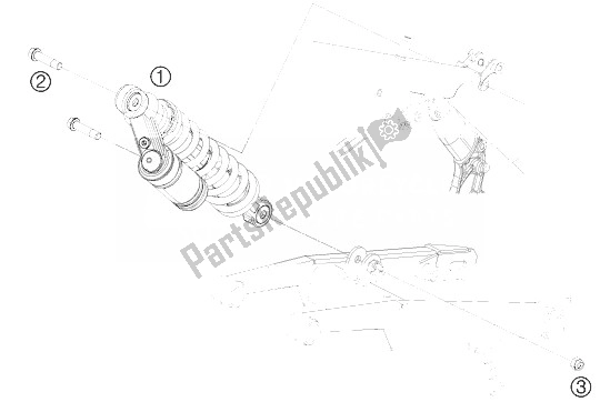 All parts for the Monoshock of the KTM 65 SXS USA 2014