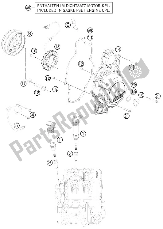 All parts for the Ignition System of the KTM 1190 RC8 R White Europe 2011