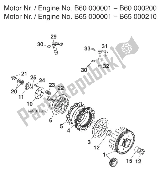 Wszystkie części do Sprz? G? O 60/65 Ccm I '99 KTM 60 SX Europe 1998