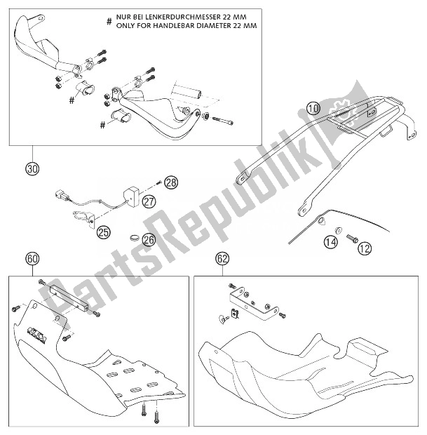 All parts for the Attachments Racing of the KTM 250 EXC Racing Australia 2003