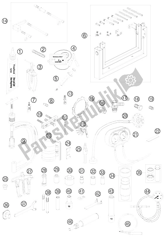 Tutte le parti per il Attrezzi Speciali del KTM 990 Super Duke R USA 2008