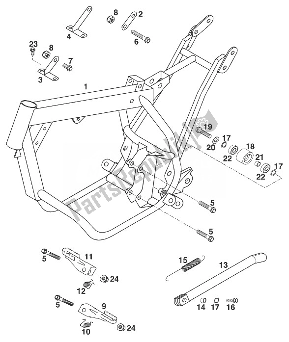 Alle onderdelen voor de Frame 50 Sxr '98 van de KTM 50 SX PRO Junior Europe 1998