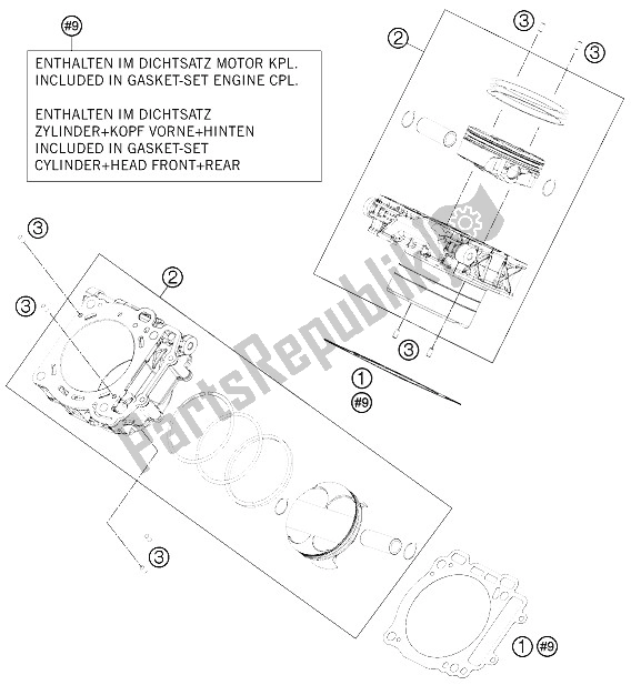 All parts for the Cylinder of the KTM 1050 Adventure ABS Europe 2016