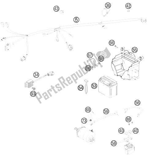 All parts for the Wiring Harness of the KTM 250 XC F USA 2008