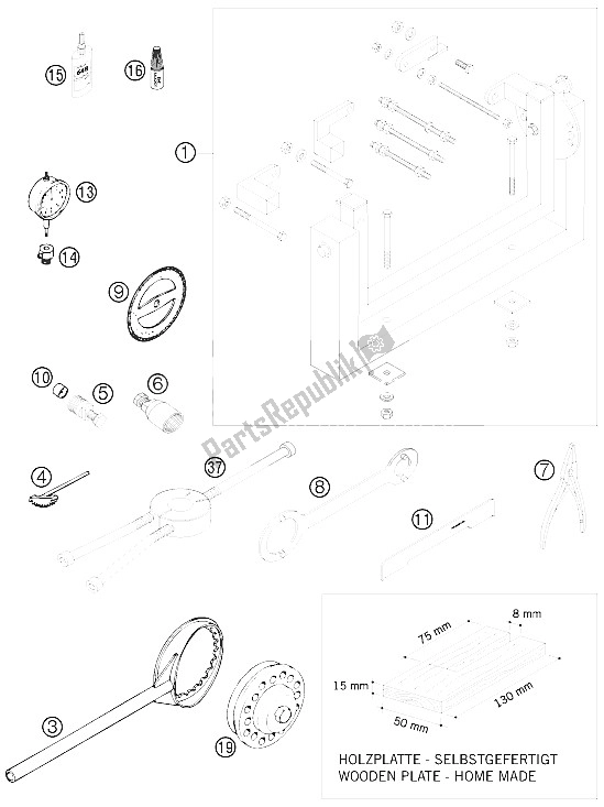 Alle onderdelen voor de Speciaal Gereedschap van de KTM 250 XC W USA 2009