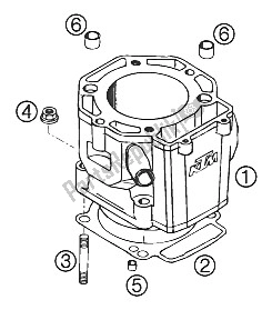 Todas las partes para Cilindro 620 Sc 2001 de KTM 620 SC Australia 2000