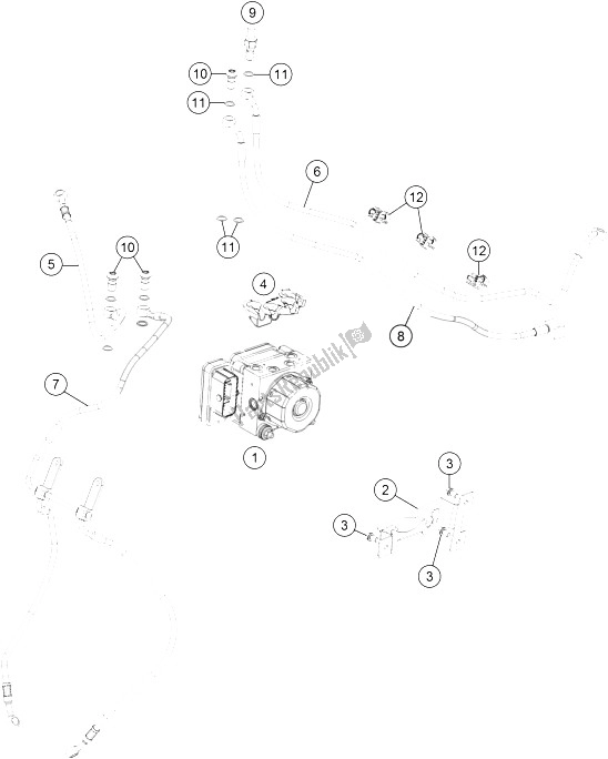 All parts for the Antilock Braking System Abs of the KTM 1290 Super Duke GT OR ABS 16 Australia 2016
