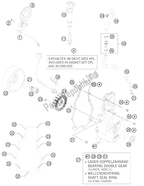 Todas as partes de Sistema De Ignição do KTM 990 Supermoto R ABS Europe 2013