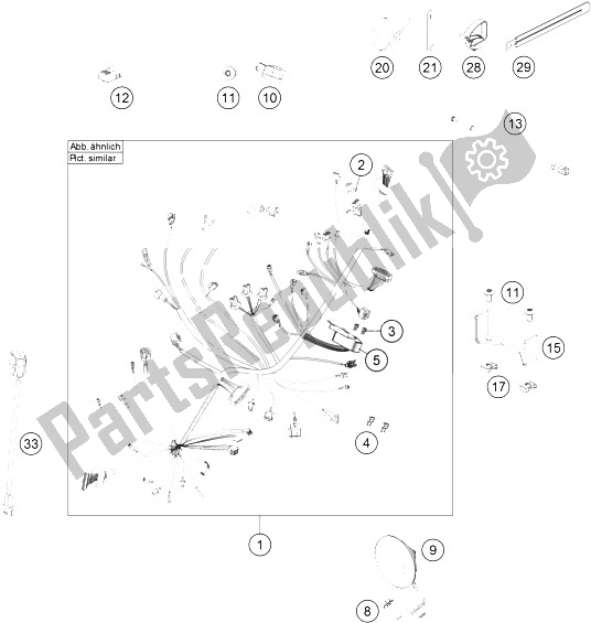 All parts for the Wiring Harness of the KTM 690 Duke Orange ABS Europe 2016