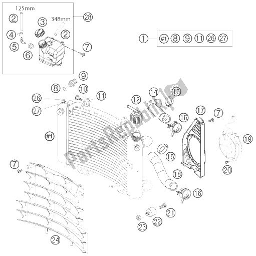 Todas las partes para Sistema De Refrigeración de KTM 690 Supermoto Prestige Australia United Kingdom 2007