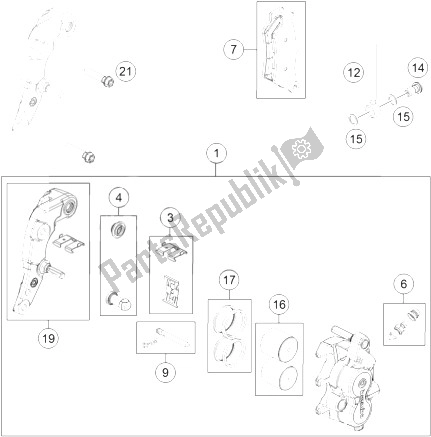 All parts for the Brake Caliper Front of the KTM 690 Enduro R ABS USA 2014