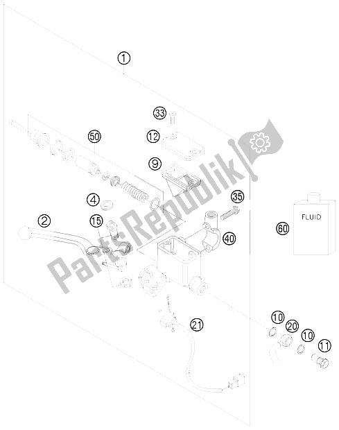 Toutes les pièces pour le Cylindre De Frein à Main du KTM 690 SMC 09 Europe 2009