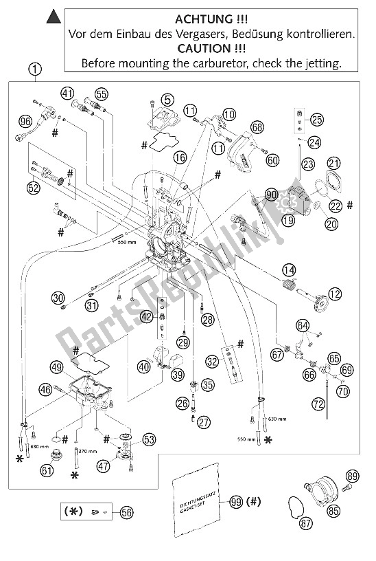 Todas las partes para Carburador Fcr-41 Mx 660 Sms de KTM 660 SM Factory Replica Europe 2002