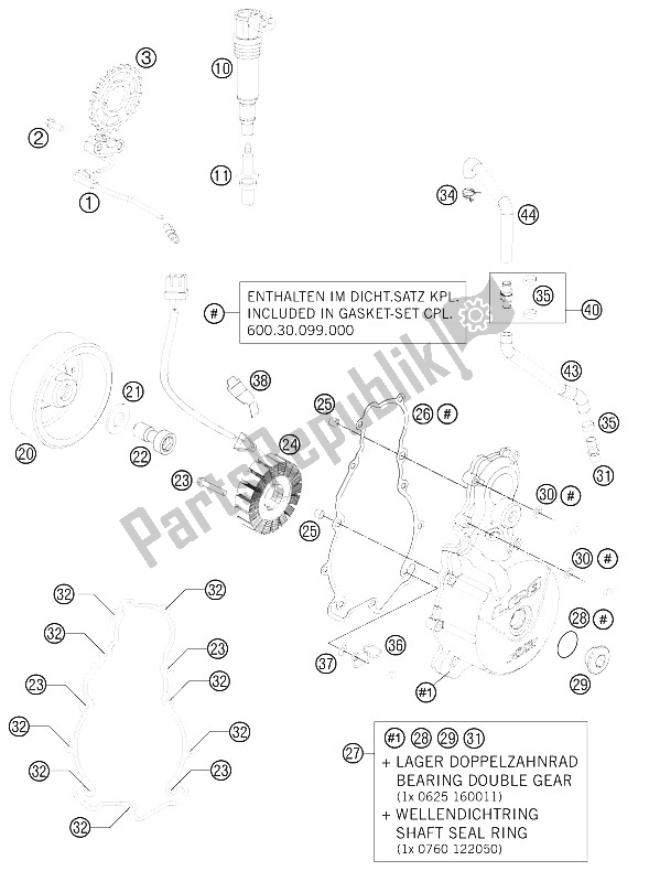 All parts for the Ignition System of the KTM 990 ADV White ABS Spec Edit Brazil 2011