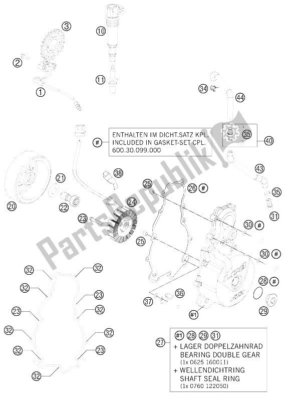 Tutte le parti per il Sistema Di Accensione del KTM 990 ADV White ABS Spec Edit Brazil 2011