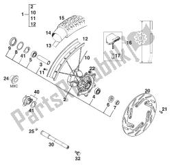 roda dianteira 250-360 mxc, exc, egs