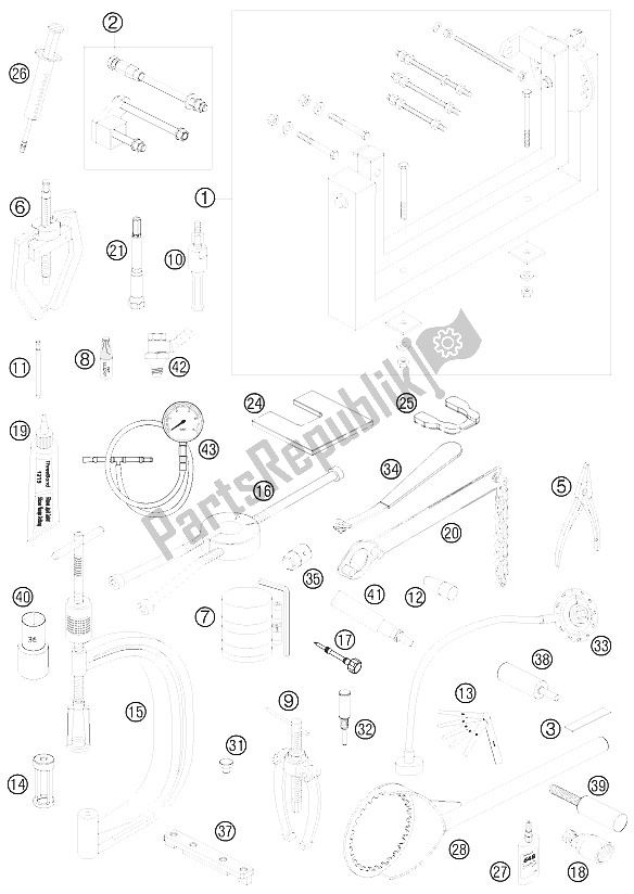 Tutte le parti per il Attrezzi Speciali del KTM 450 SX ATV Europe 2009