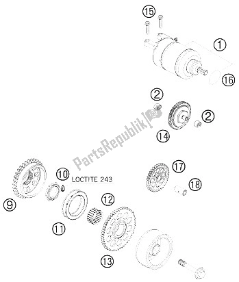 Toutes les pièces pour le Démarreur électrique du KTM 505 XC F Europe 2009