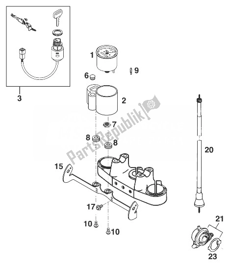 Tutte le parti per il Tachimetro 125-380 Egs '99 del KTM 250 EGS 11 KW Europe 1999