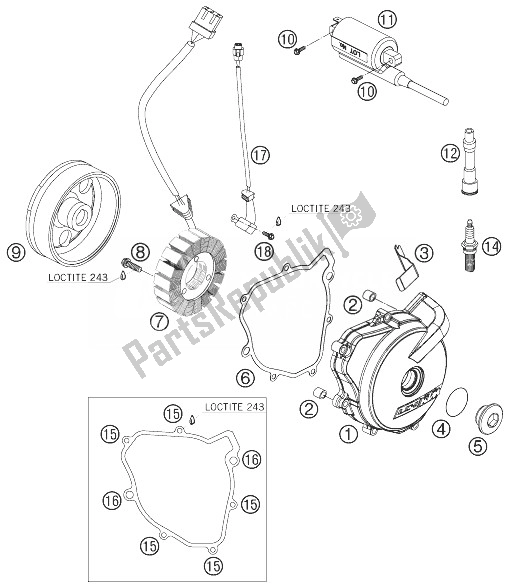 Tutte le parti per il Sistema Di Accensione del KTM 690 Rally Factory Replica Europe 2010