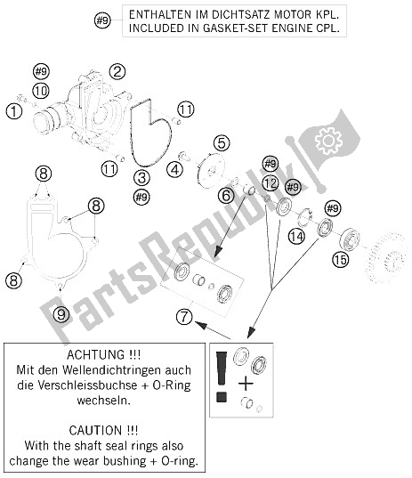 Todas las partes para Bomba De Agua de KTM 1190 RC 8 Black Australia 2009