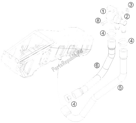 All parts for the Secondary Air System Sas of the KTM 690 Enduro 08 USA 2008