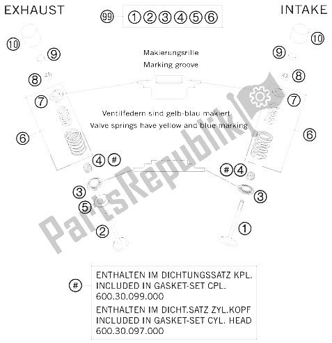 Tutte le parti per il Azionamento Della Valvola del KTM 990 Adventure R France 2009