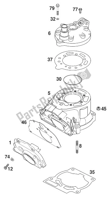 Todas las partes para Cilindro 125/200 '99 de KTM 125 EGS 6 KW Europe 1999