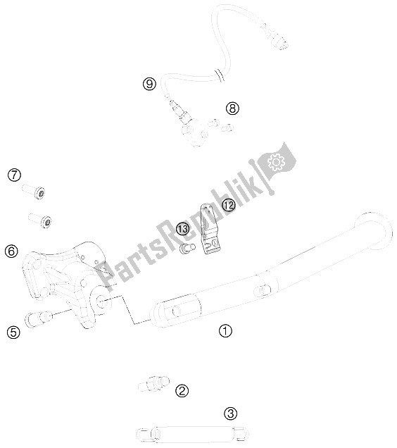 Todas las partes para Soporte Lateral de KTM 990 Supermoto R Europe 2011