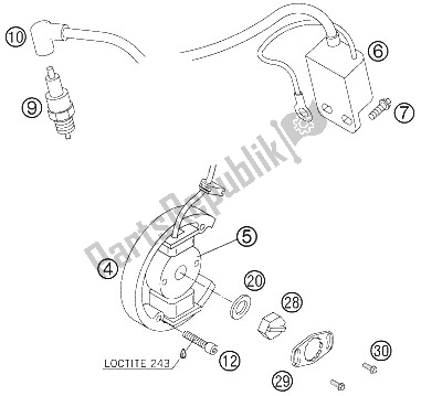 Toutes les pièces pour le Système De Mise à Feu du KTM 50 SX Europe 2006