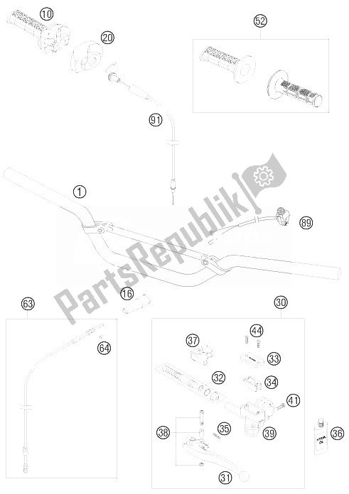 Tutte le parti per il Manubrio, Comandi del KTM 85 SX 17 14 Europe 2010