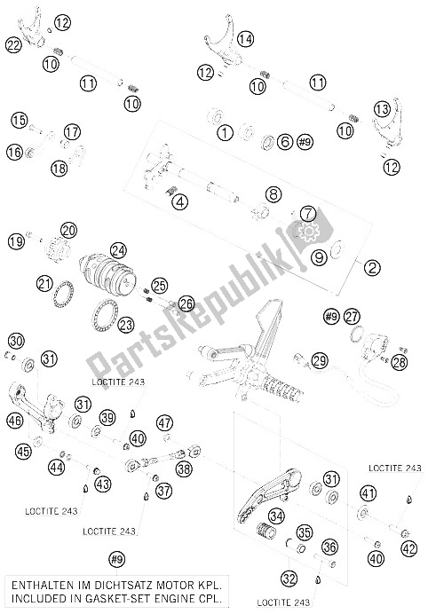 Todas las partes para Mecanismo De Cambio de KTM 1190 RC 8 White Europe 2008