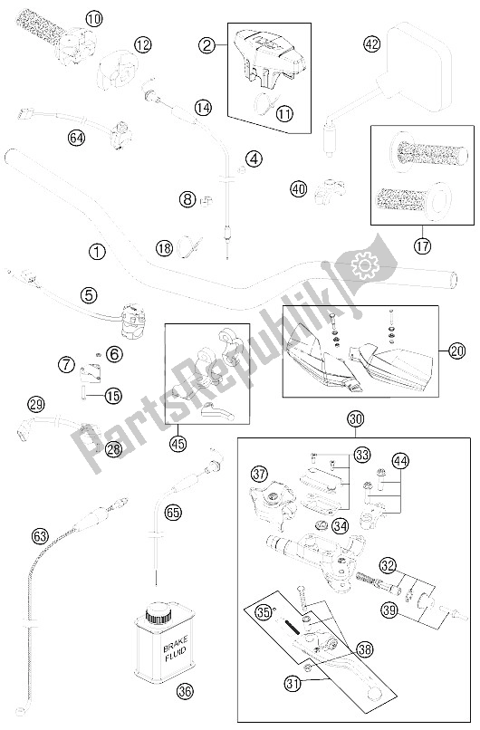 All parts for the Handlebar, Controls of the KTM 250 EXC Factory Edit Europe 2011