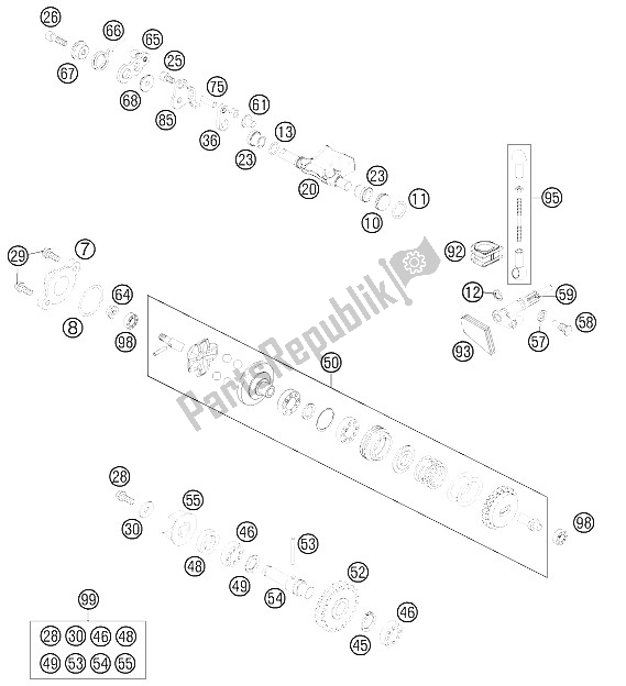 Toutes les pièces pour le Contrôle D'échappement du KTM 85 SXS 19 16 USA 2015