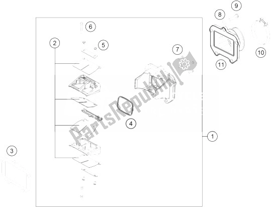 Tutte le parti per il Cassa Della Valvola A Lamella del KTM 125 EXC Europe 2014