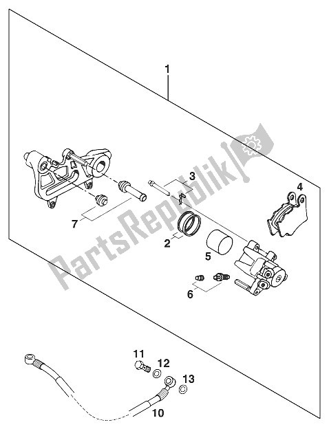 Todas las partes para Pinza De Freno Trasera Duke'97 de KTM 620 Duke E USA 1997