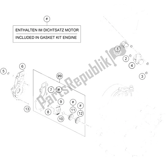 Toutes les pièces pour le Pompe à Eau du KTM 690 Duke R ABS Australia 2016