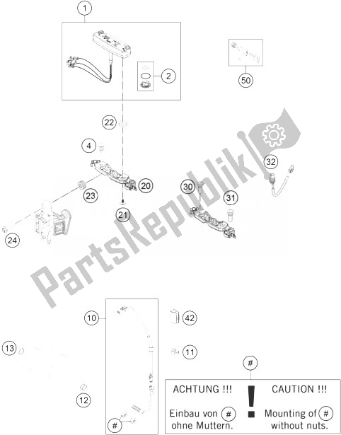 All parts for the Instruments, Lock System of the KTM 125 EXC SIX Days Europe 2014