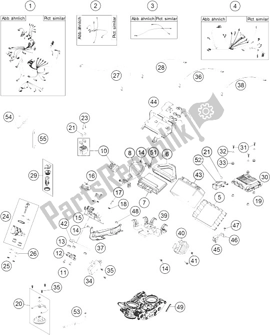 All parts for the Wiring Harness of the KTM 1190 Adventure R ABS Australia 2016