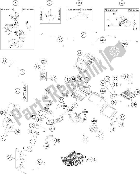 All parts for the Wiring Harness of the KTM 1190 Adventure R ABS Europe 2015