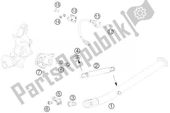 All parts for the Side / Center Stand of the KTM 690 SMC R ABS Europe 2014