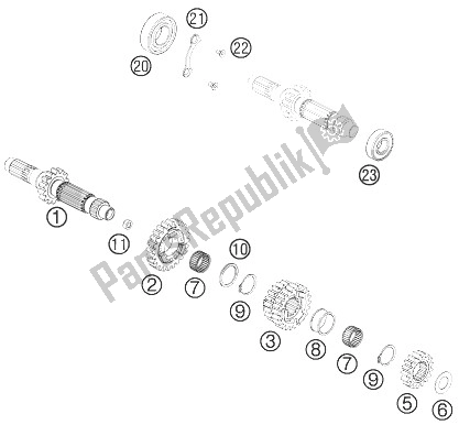 Todas las partes para Transmisión I - Eje Principal de KTM 450 SX F USA 2014
