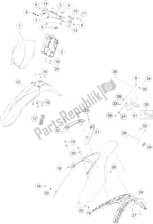 All parts for the Mask, Fenders of the KTM 690 Enduro R ABS USA 2014