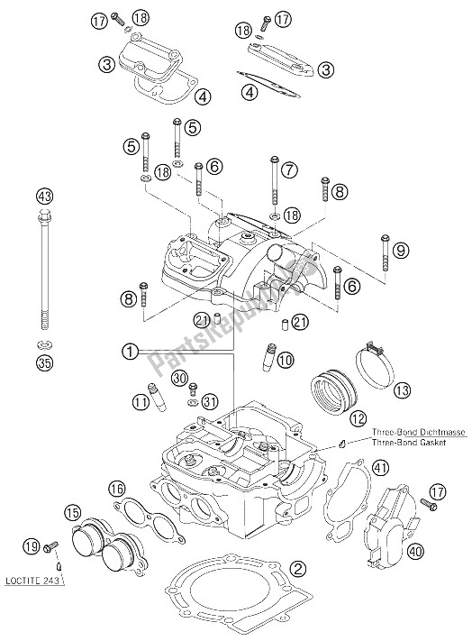 Tutte le parti per il Testata del KTM 540 SXS Europe 2006