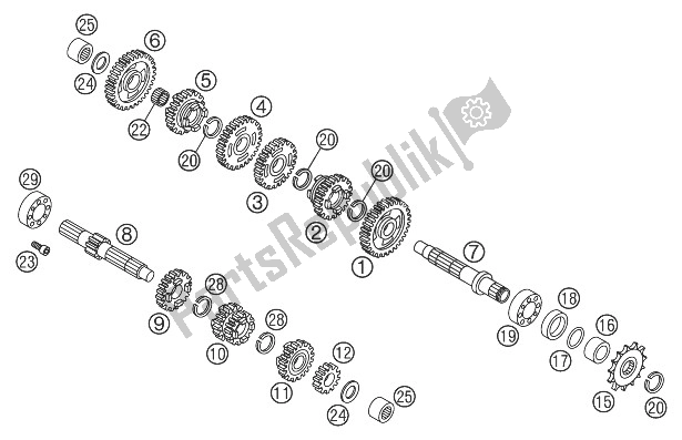 Toutes les pièces pour le Transmission 65 Sx du KTM 65 SX Europe 2003