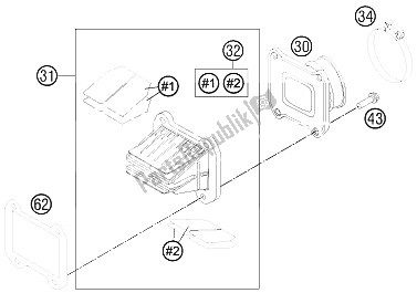 Tutte le parti per il Cassa Della Valvola A Lamella del KTM 250 EXC Australia 2012